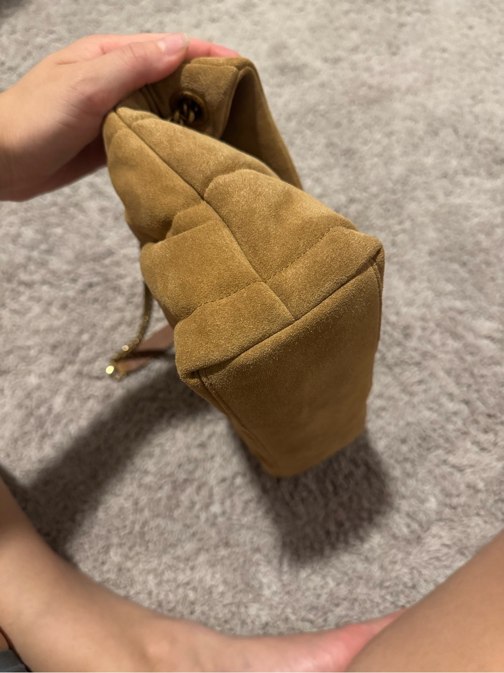 Saint Laurent Medium Lou Puffer Suede Shoulder Bag - Picture 7 of 15